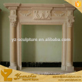 Indoor Carved Column-Style Marble Fireplaces Mantel Stone Sculpture